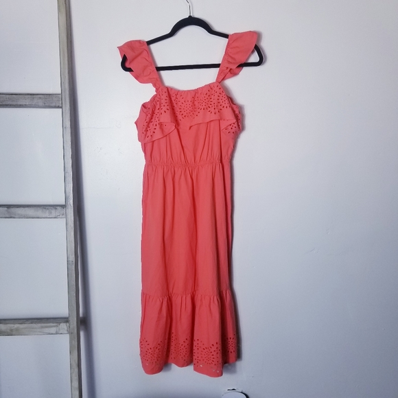 LC LAUREN CONRAD PINKISH ORANGE DRESS SIZE SMALL - Picture 1 of 11